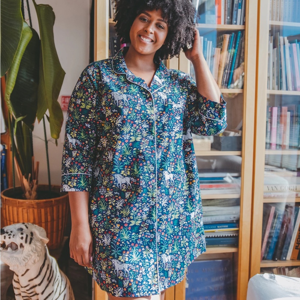 Printfresh Blue Floral Pajama Shirt